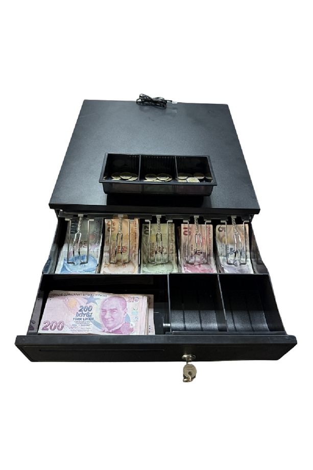 Para Çekmecesi Büyük Boy Elektronik Sistem 5 Adet Banknot 5 Adet Madeni Para Gözlü - 3