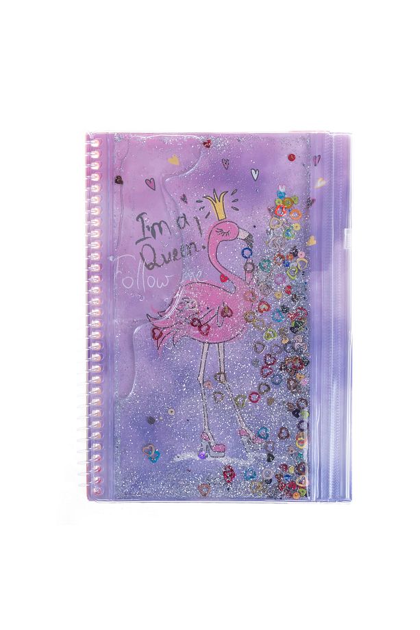 Flamingo Simli ve Sulu Kapaklı Kalem Kutulu A5 Defter - 1