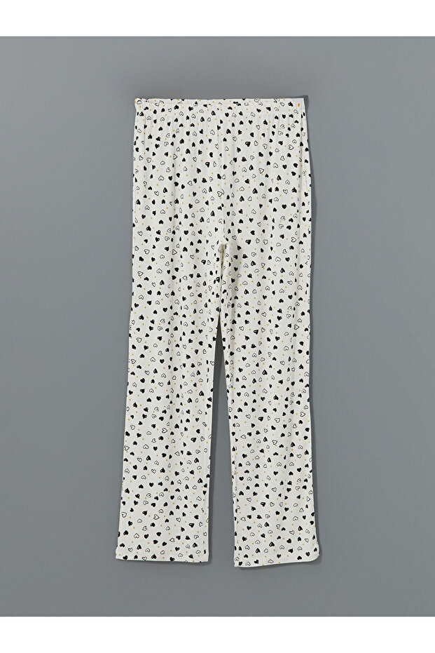 Ekru Gömlek Yaka Baskılı Hamile Pijama Takımı - 8