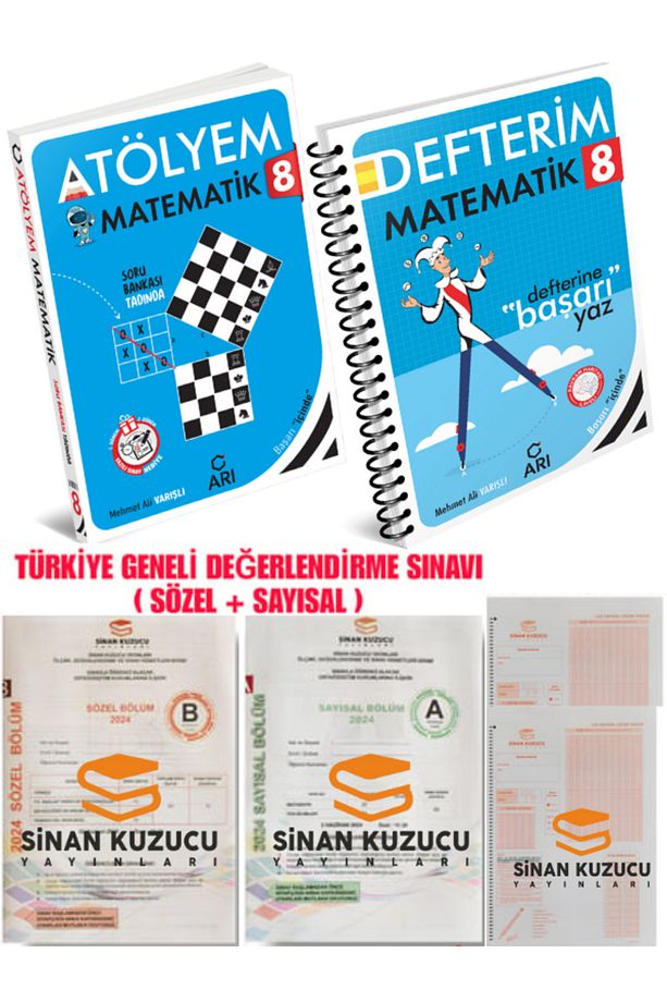 Türkiye Geneli Değerlendirme + 8. Sınıf Matematik Atölyem + 8. Sınıf Matematik Defterim - 1