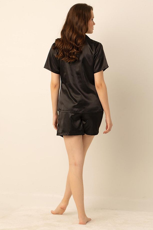 Saten Şortlu Pijama Takımı - 5