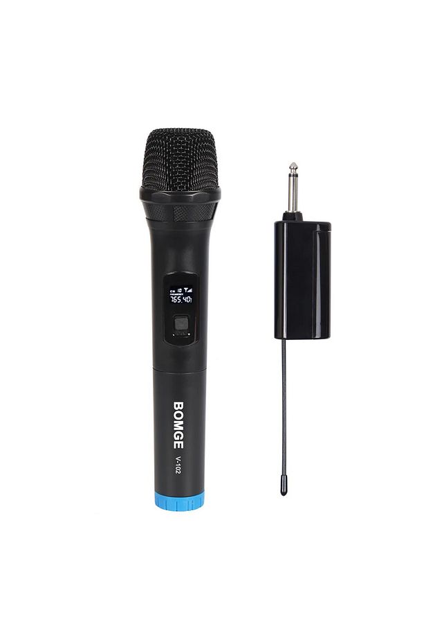 Kablosuz Mikrofon Düğün Alıcı Karaoke Cami Okul Otobüs Sunum Profesyonel El Mikrofonu V-102 - 5