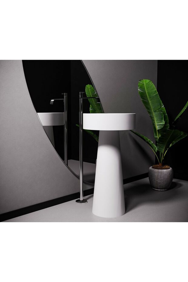 Monoblok Akrilik-corian Solid Banyo Lavabosu - 1