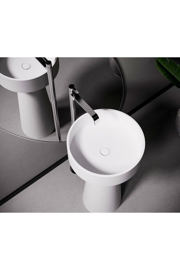 Monoblok Akrilik-corian Solid Banyo Lavabosu - 2