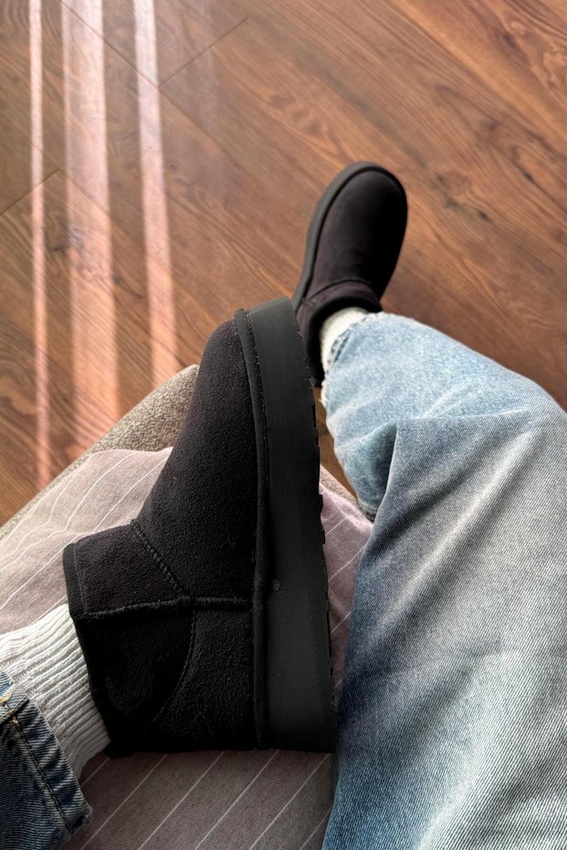 Air Black Ultra Mini Fur Boots