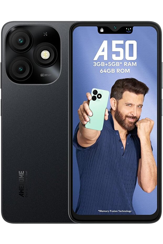 ايتل A50 4G (2+64) جيجا بايت أسود ضبابي - A667LP