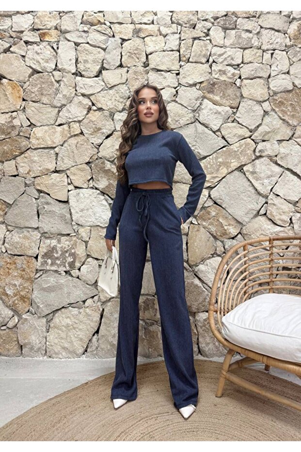 Women's Tree Bark Fabric Basic Double Set - 6