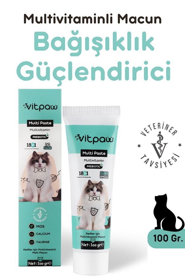 Multi Paste 100 Gr.(KEDİLER IÇİN BAĞIŞIKLIK GÜCLENDİRİCİ MULTİVİTAMİN MACUN) Kedi Vitamini Malt - 1