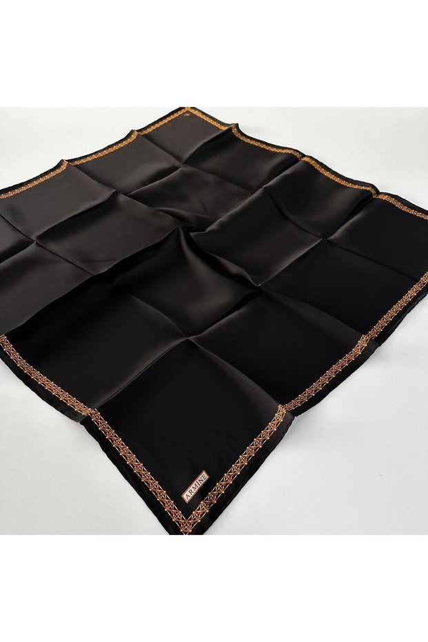 Sura Pure Silk Black-Gold Scarf 24-25 Autumn Winter Season Pkt2901