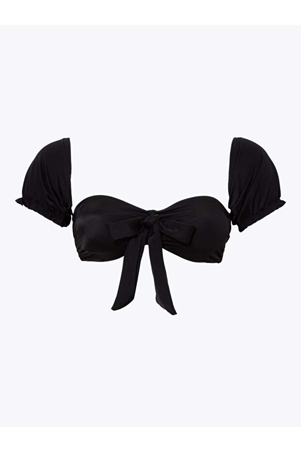 Kollu Siyah Bikini Üstü - Siyah - 4