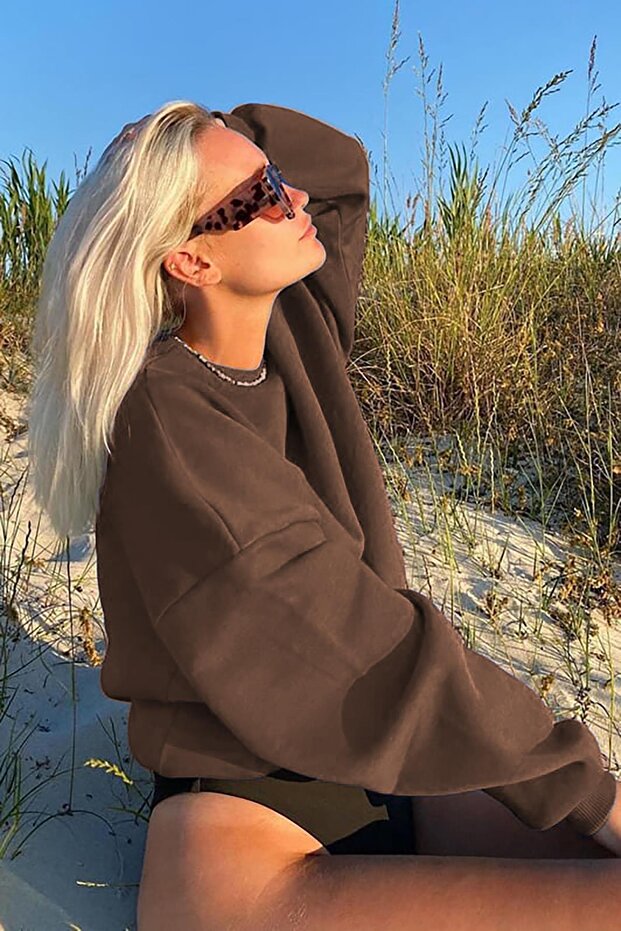 Bisiklet Yaka Basic Sweatshirt - 1