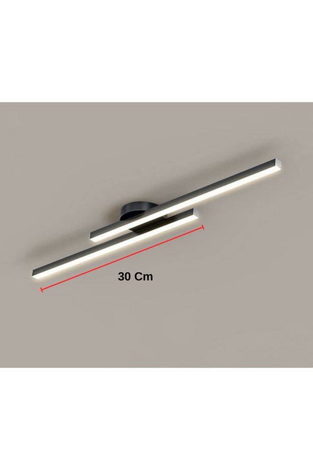 Modern Tavan Koridor Aydınlatması Çubuk Led Siyah Günışığı Lineer Avize Armatür - 1