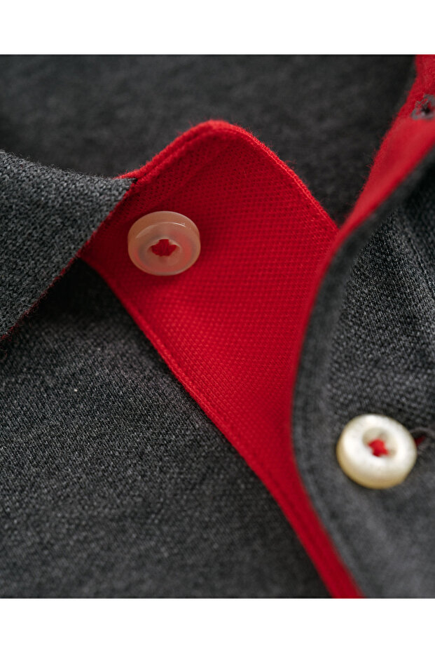 M?ska Szara Koszulka Polo Regular Fit - 5