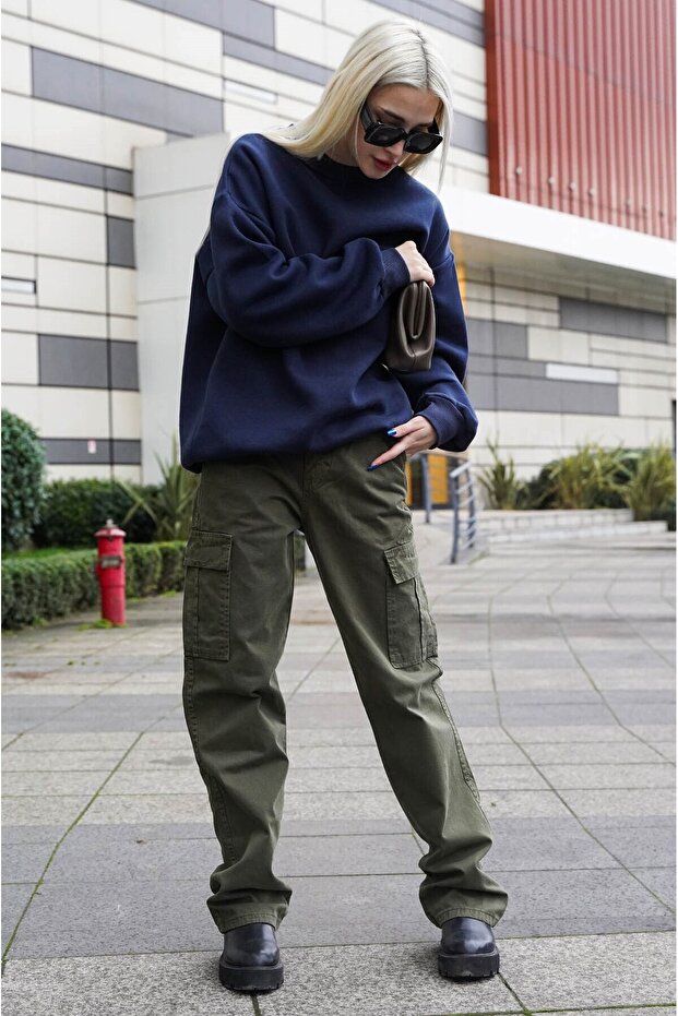 Bisiklet Yaka Basic Sweatshirt - 3