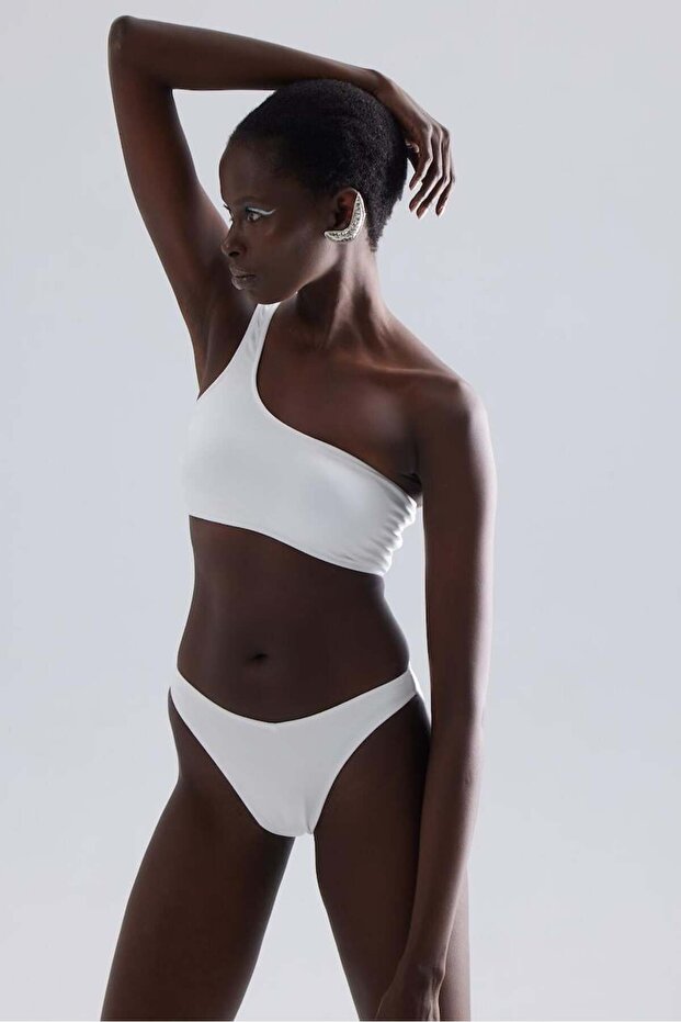 Tek Omuz Bikini Takımı - Ekru - 1