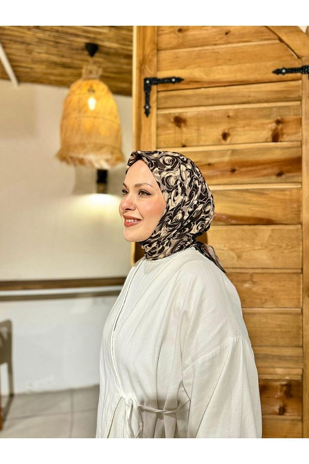SOFT GÜL DESENLİ KADIN PAMUKLU EŞARP - 2