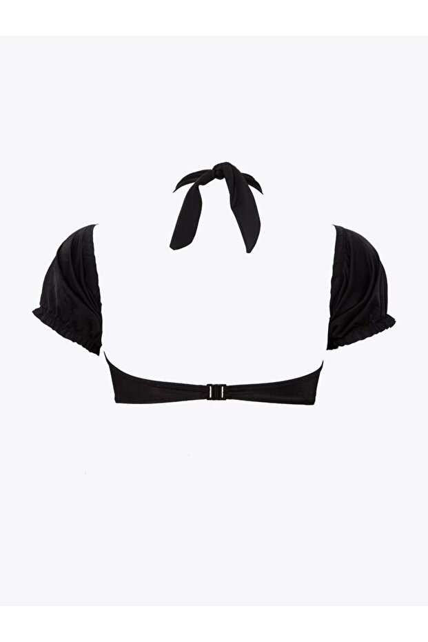 Kollu Siyah Bikini Üstü - Siyah - 6