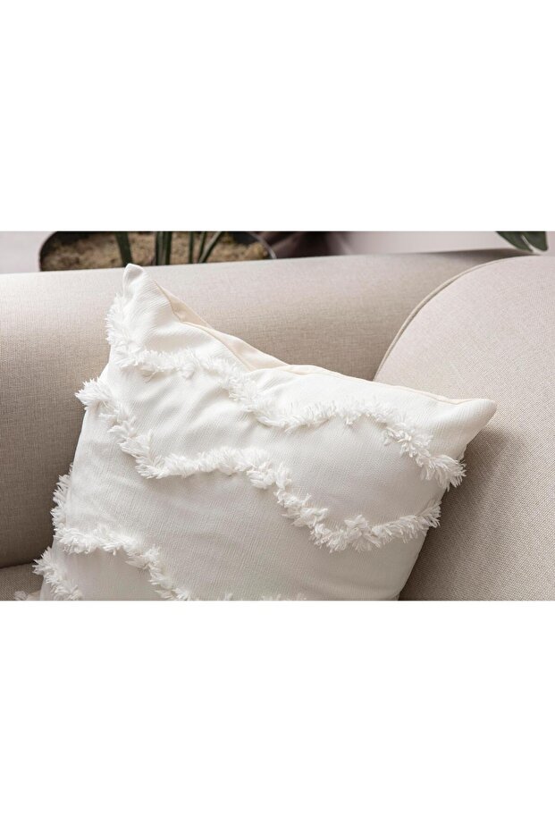 Püskül Dalgalı Kırlent Kılıfı 2'li - 6