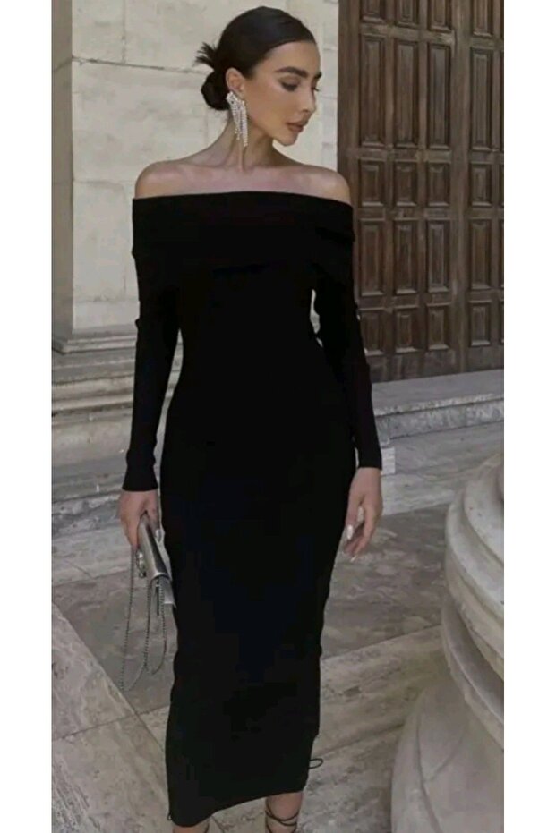 Rochie lungă elegantă cu guler Madonna - 3