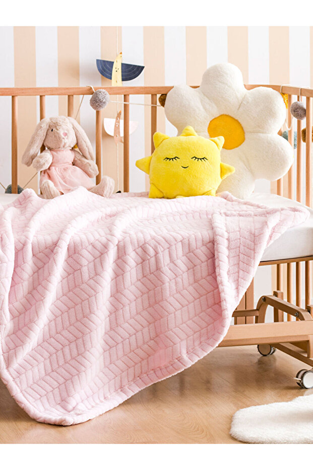 Patterned Baby Girl Blanket 90X110 cm - S4Ak84Z1