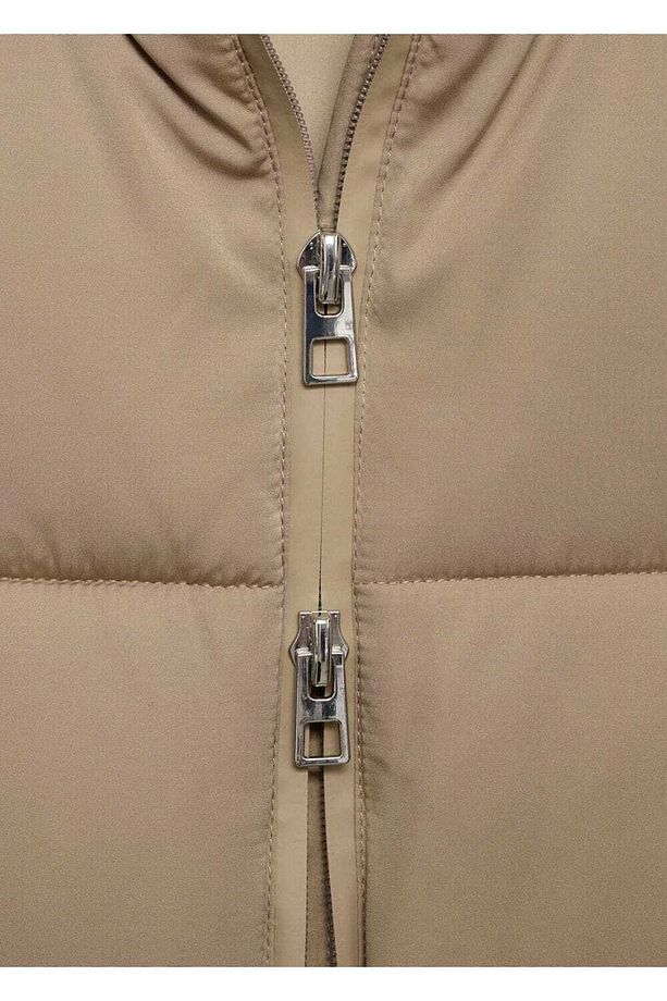 Kapüşonlu Kapitone Midi Anorak - 7