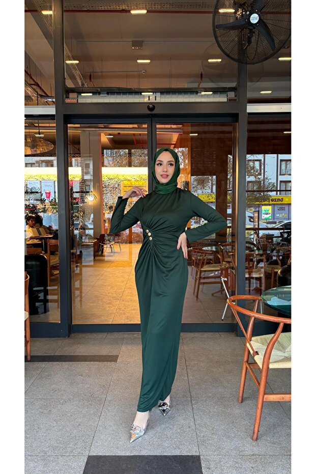 DRAPELİ ELBİSE - 3