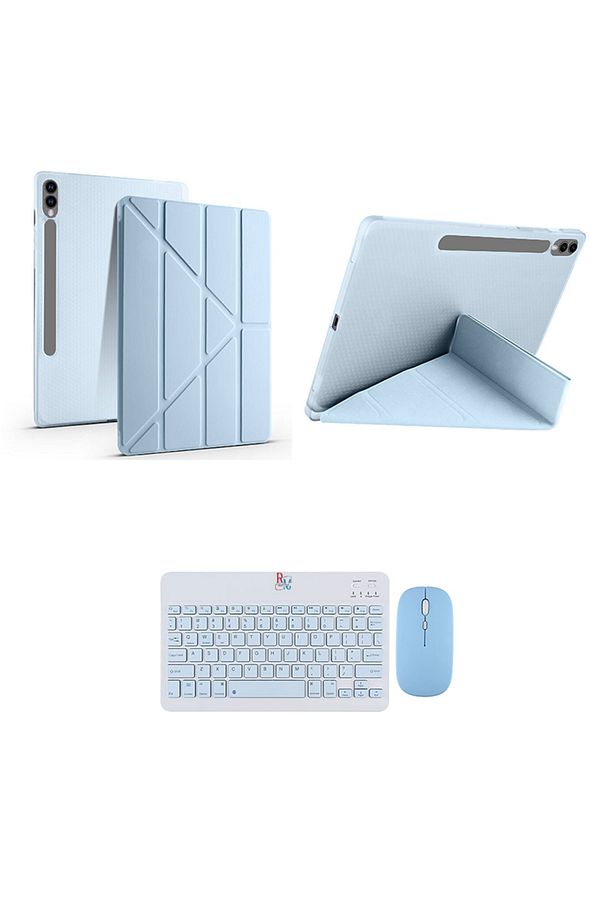Samsung Galaxy Tab S10 Plus X820 12.4 inç İle Uyumlu Standlı Kılıf Ve Klavye Mouse 2 li Set - 1
