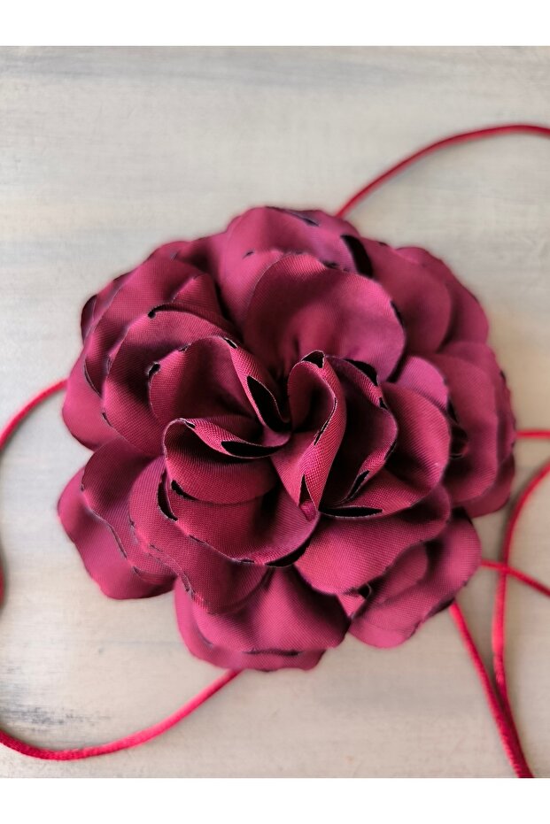 Necklace/choker Necklace/double Layer Fabric Flower Necklace (bk7)