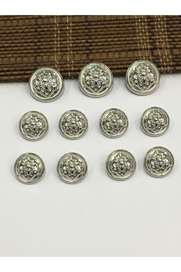 طقم أزرار سترة بليزر فضي / موديل الشعار - 1