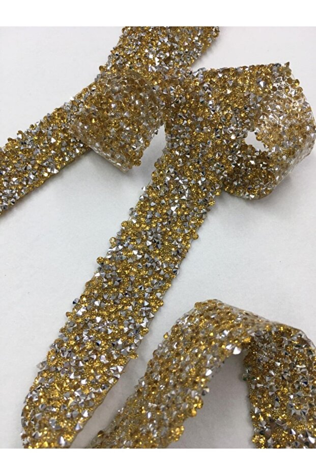 Stoned Strip Adhering to Iron 1 Meter Gold