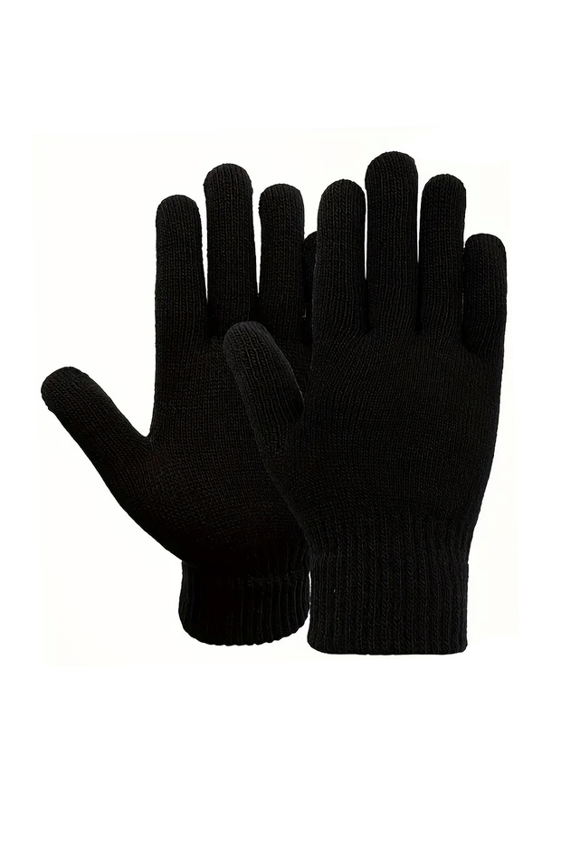 Erkek Triko Eldiven Siyah - 6