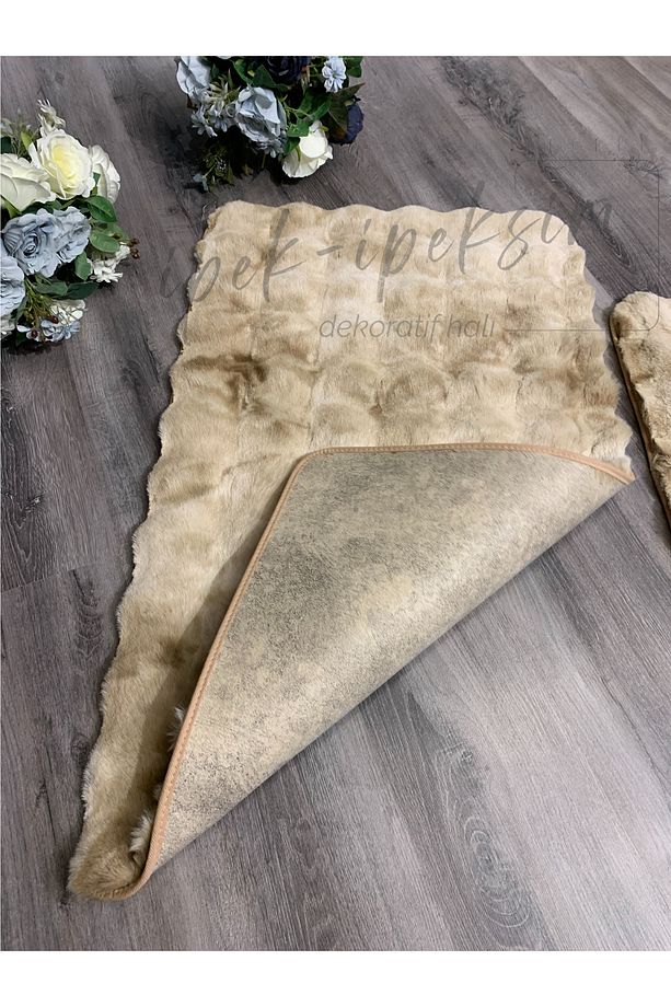 Lüx Post Banyo Paspas Seti 2li Bubble Mutfak Extra Yumuşak Halı Kaymaz Taban Dokuma Taban - 4