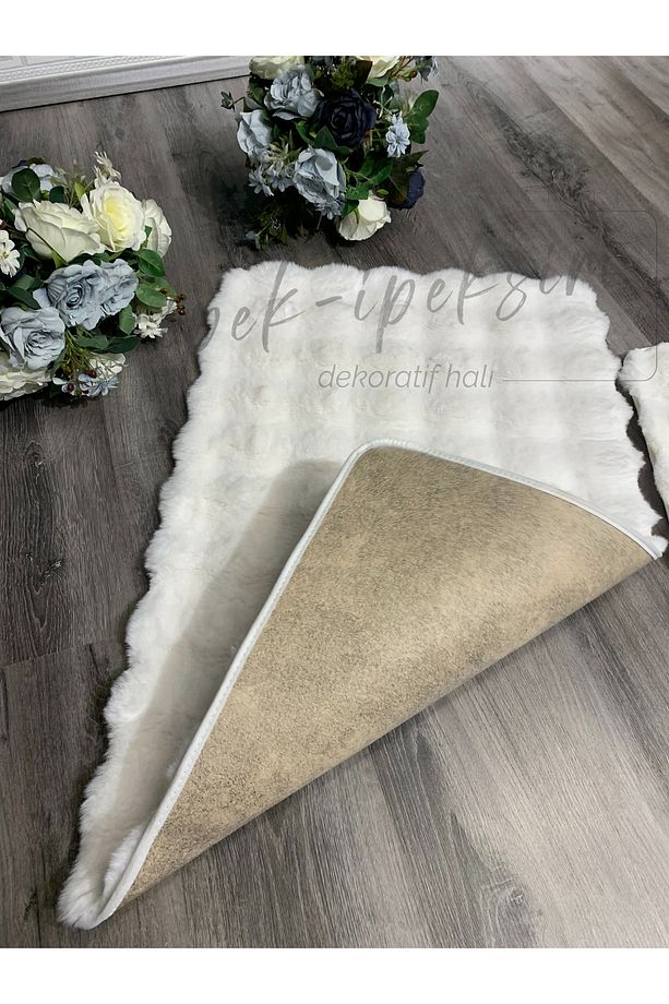 Lüx Post Banyo Paspas Seti 2li Bubble Mutfak Extra Yumuşak Halı Kaymaz Taban Süet Dokuma Taban - 4