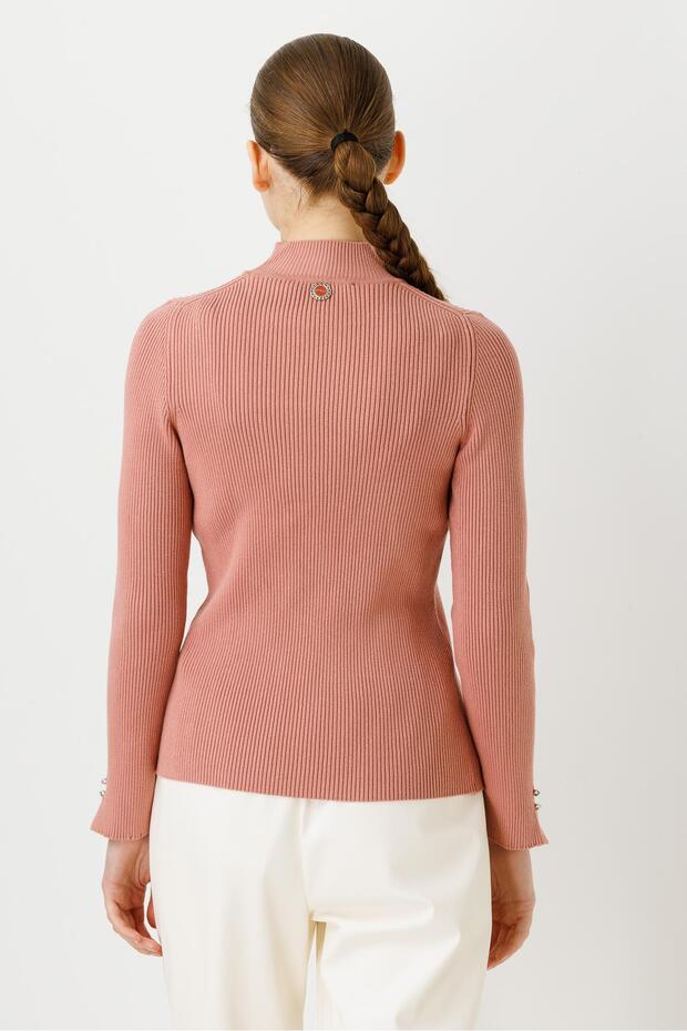 Selanik Triko Bluz Pembe - 4