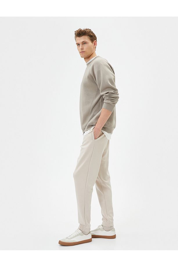 Jogger Eşofman Altı Basic Beli Bağcıklı Cepli - 2