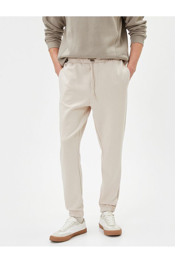 Jogger Eşofman Altı Basic Beli Bağcıklı Cepli - 3