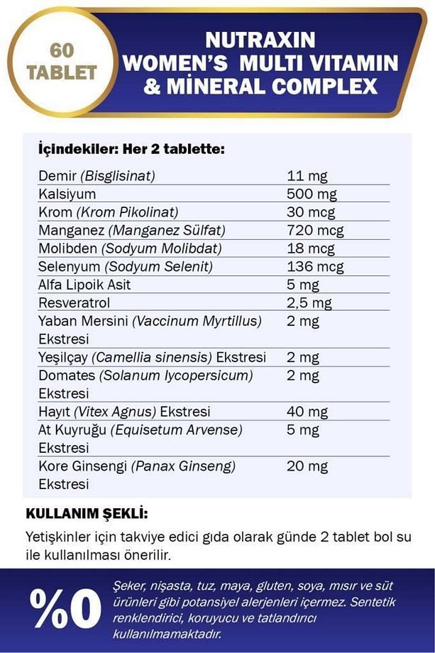 Kadınlar İçin Özel Üretilen Zaman Salınımlı Multivitamin 60 Tablet + 100ml Jel Hediye - 4