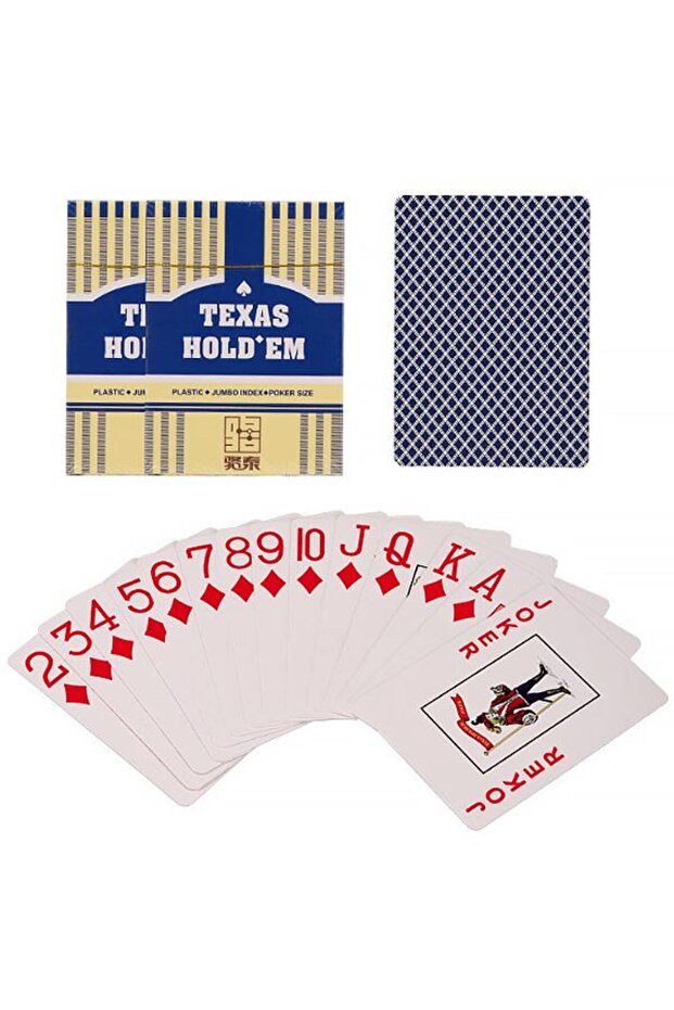 Blue Jumbo Plastic Waterproof Jumbo Blackjack Playing Card Game Paper Cin385Mv