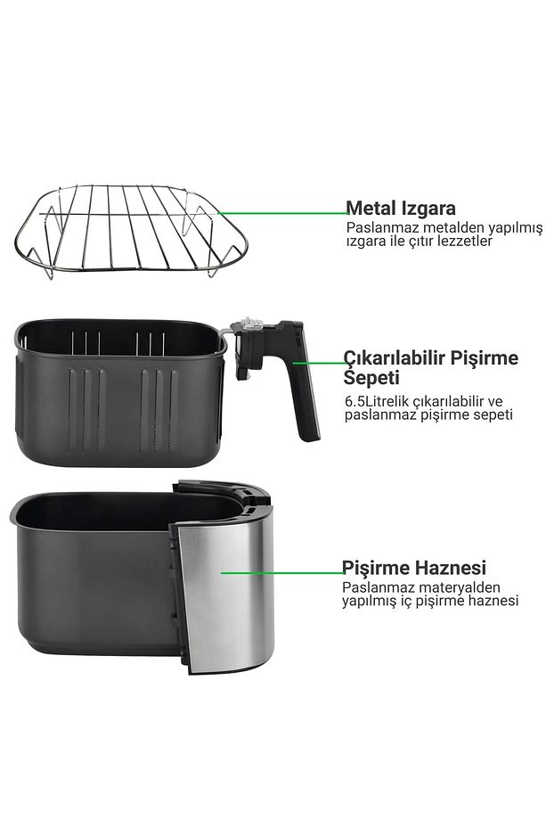 Wiami 6.5 Lt Retro Yağsız Hava Fritözü Ttaf-500ms Retro Airfryer 6.5lt - 3