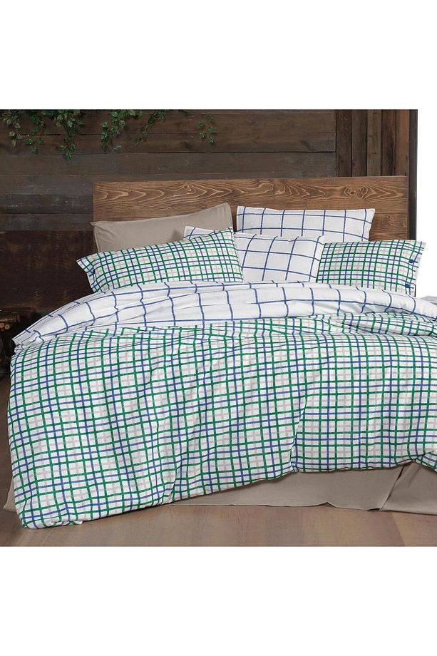 Mayon Tek Kişilik %100 Pamuk Flanel (Pazen) Nevresim Takımı Mavi - 3