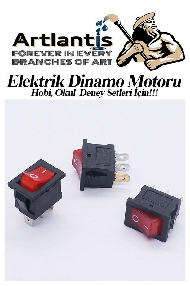 Mini Anahtar Arapuar Çıtçıt Anahtar 5 Adet Elektrik Devresi Için Açma Kapama Düğmesi On / Off Kırmız - 4
