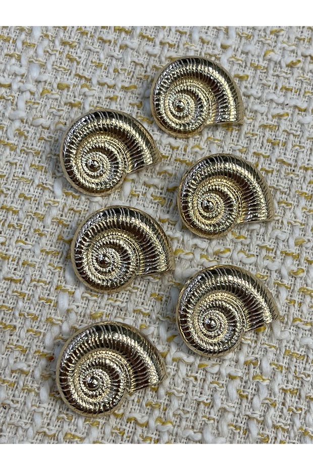 Snail Model Custom Design Gold Set of 3 Buttons - 5