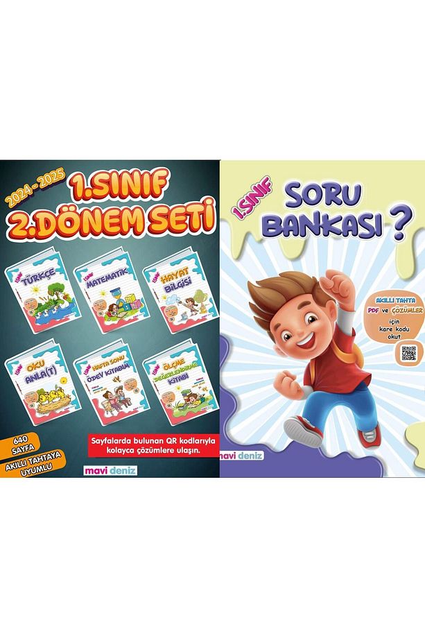 MAVİDENİZ YAYINLARI 1.Sınıf 2.Dönem 6 lı set (2025)+1.Sınıf Soru Bankası hediyeli - 1
