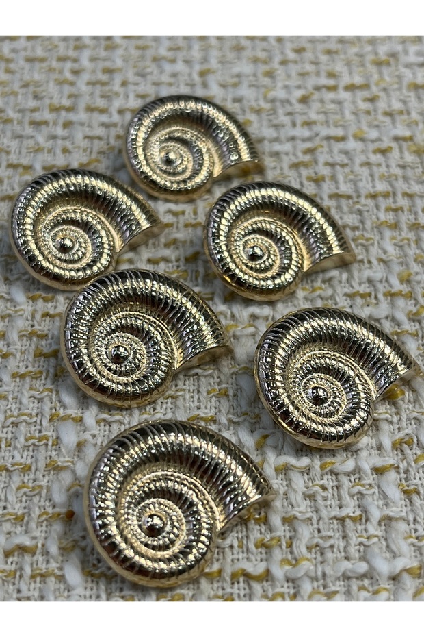 Snail Model Custom Design Gold Set of 3 Buttons - 3