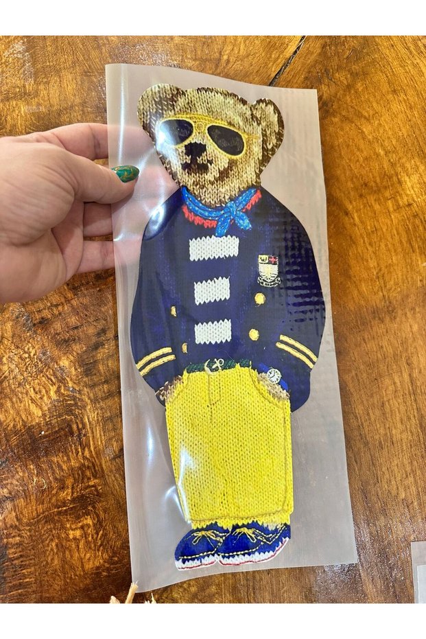 Iron-On Knitwear Clothing Bear Transfer Print Arma 31X14 cm