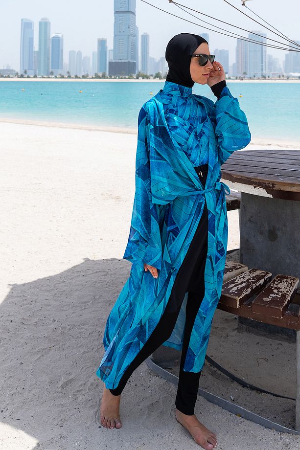 Remsa Tesettür Mayo Üzerine Tek Kaftan Kimono Pareo RP014 Berrin - 3