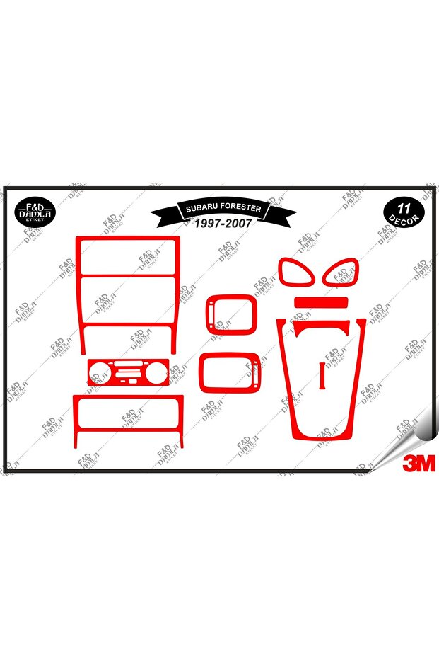 For Subaru Forester 1997-2007 Glove Box Console Trim Chest Mahogany Finish Set 11 Pieces Red