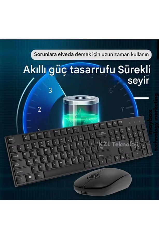 Ultra Slim Tv Pc Mobile Tablet Uyumlu Kablosuz Q Klavye Mouse Set Pembe 2.4 Ghz Wireless Set Numlock - 5