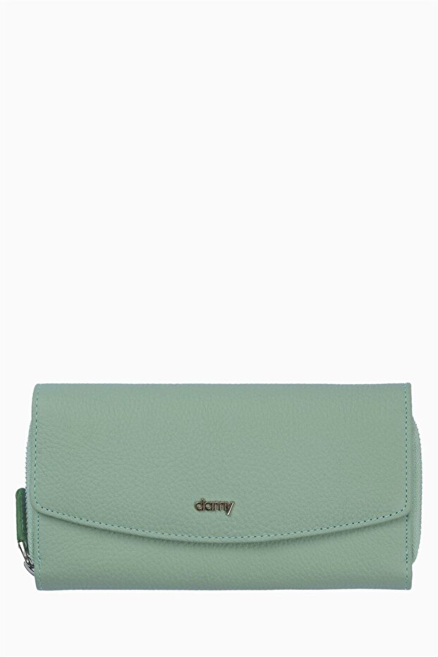 Genuine Leather Women's Wallet - Portfolio 2221 - Green