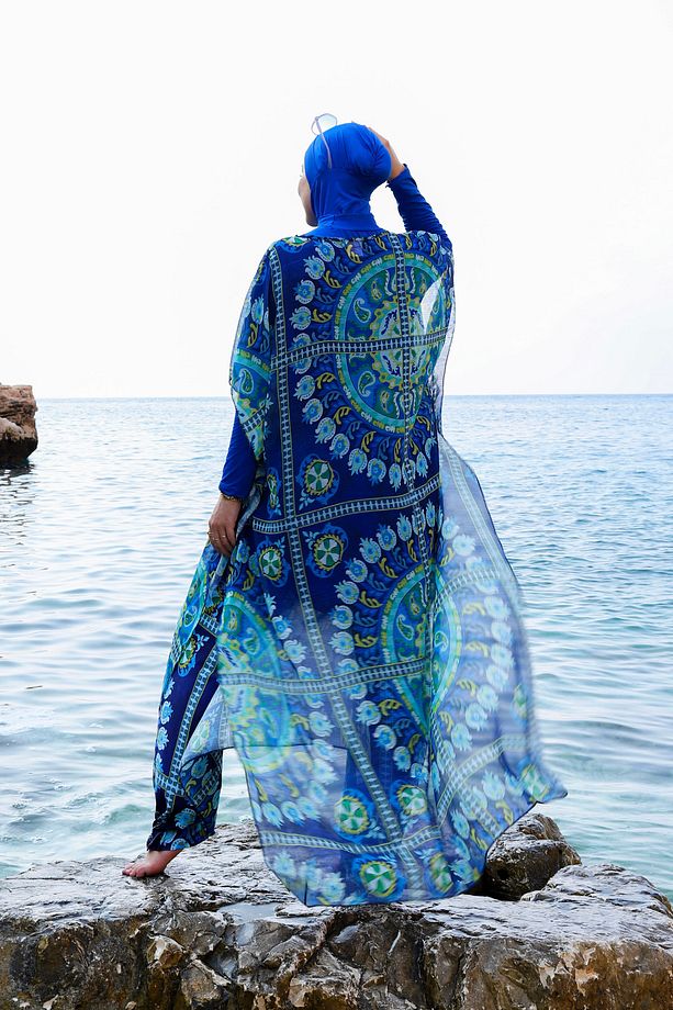 Mayo Üzerine Tek Pareo Kaftan 900-301-P - 3